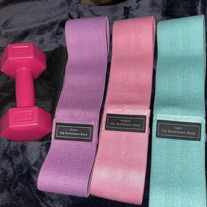workout set 5lbs weight, 3 resistant bands